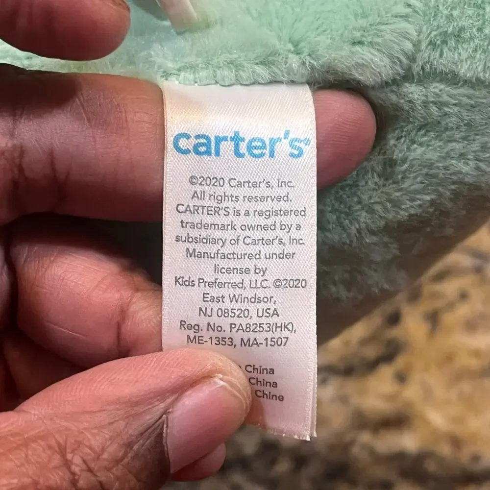2020 Carters Plush Dinosaur Green Gray 9” Musical Twinkle Little Star Baby‎ Toy